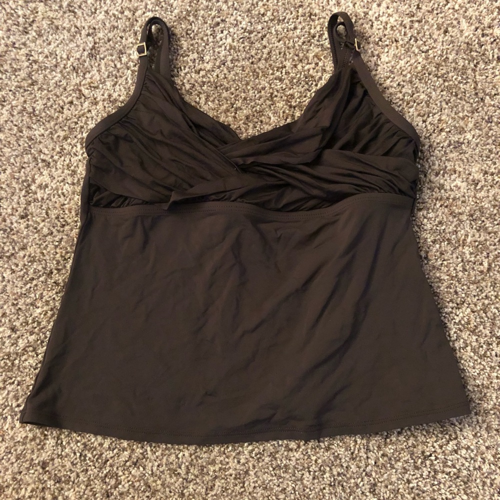 Flattering Brown Bathing Suit Top - size 10 EUC